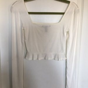 White long sleeve crop top